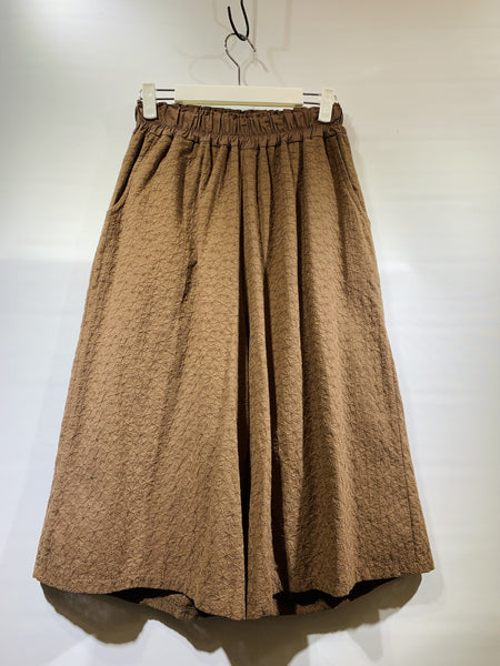 韓國🇰🇷啡色/黑色喱士通花布裙褲