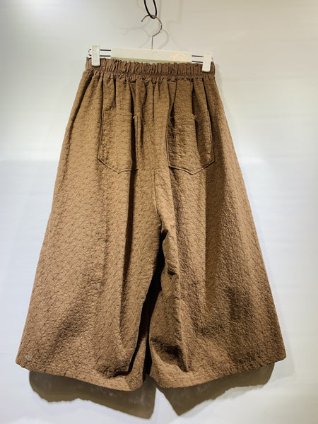 韓國🇰🇷啡色/黑色喱士通花布裙褲