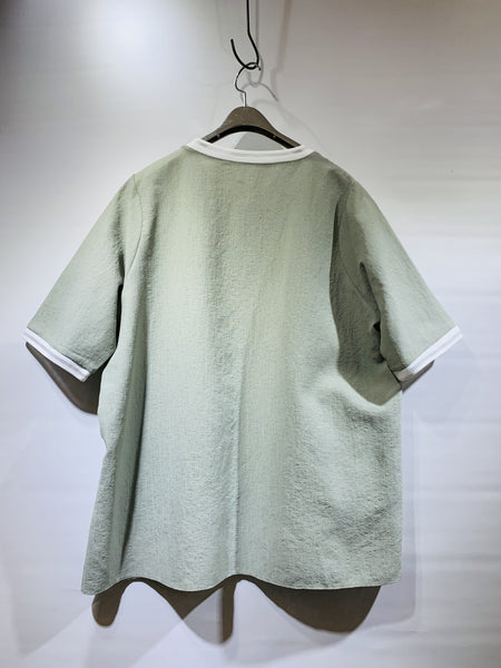 韓國🇰🇷粉綠色印圖薄紗料衫