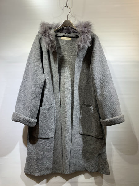 韓國🇰🇷灰色毛毛帽冷料外套