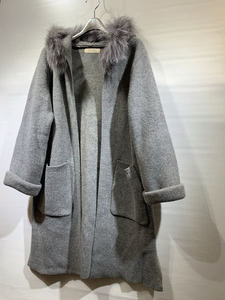 韓國🇰🇷灰色毛毛帽冷料外套