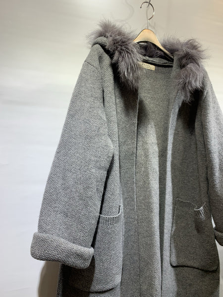 韓國🇰🇷灰色毛毛帽冷料外套