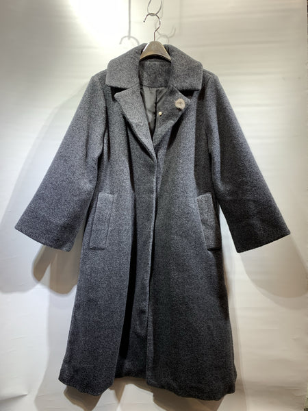 韓國🇰🇷灰色絨料中長褸