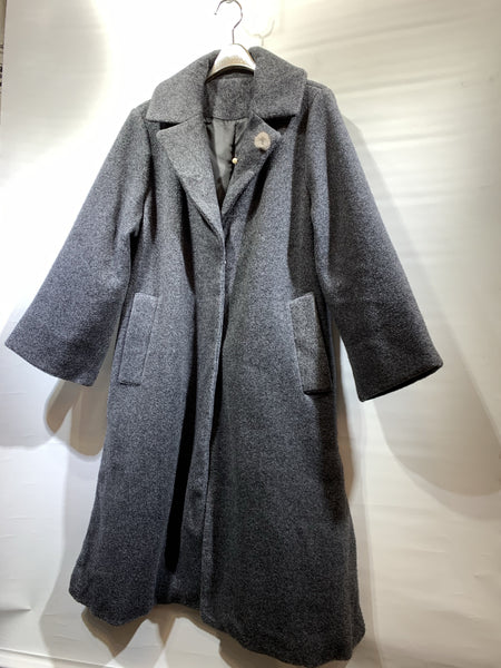 韓國🇰🇷灰色絨料中長褸