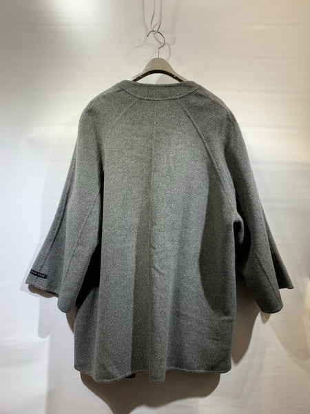 韓國🇰🇷灰色有毛扣羊絨外套