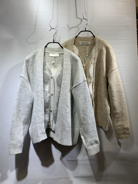 韓國🇰🇷灰色/啡杏色喱士配珍珠鈕毛冷外套