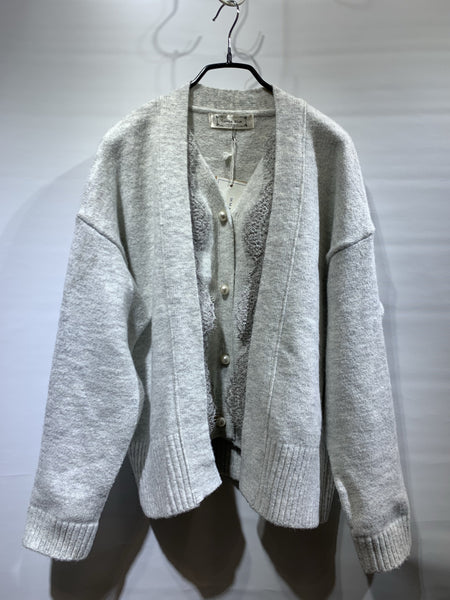 韓國🇰🇷灰色/啡杏色喱士配珍珠鈕毛冷外套