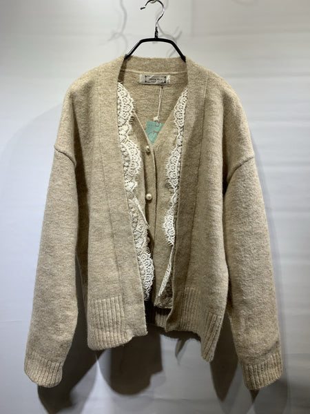 韓國🇰🇷灰色/啡杏色喱士配珍珠鈕毛冷外套