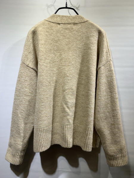 韓國🇰🇷灰色/啡杏色喱士配珍珠鈕毛冷外套