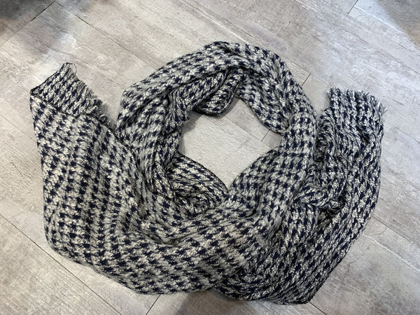 韓國🇰🇷藍&白千鳥格冷頸巾