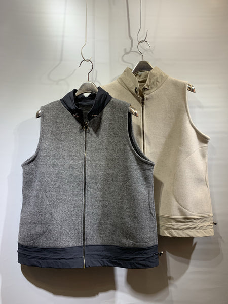 韓國🇰🇷米白色/灰色絨料背心外套