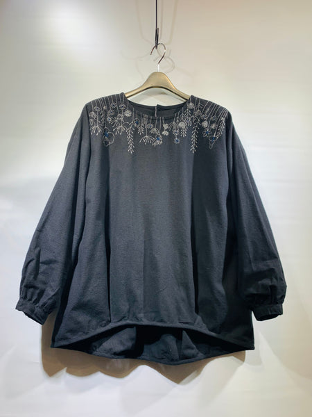 日本🇯🇵黑色麻料膊位車線花top