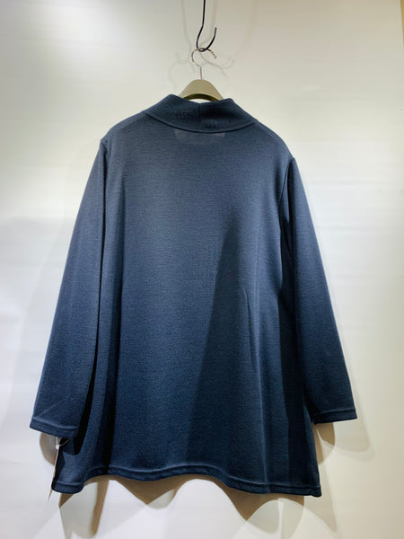 日本🇯🇵藍色棉料拼圈圈冷料top