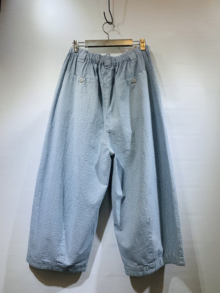 日本🇯🇵粉藍&白色直間縐布料褲