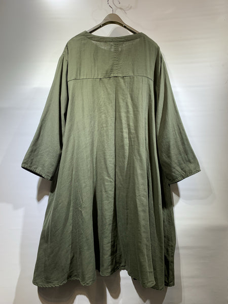 日本🇯🇵綠色薄棉麻料one piece