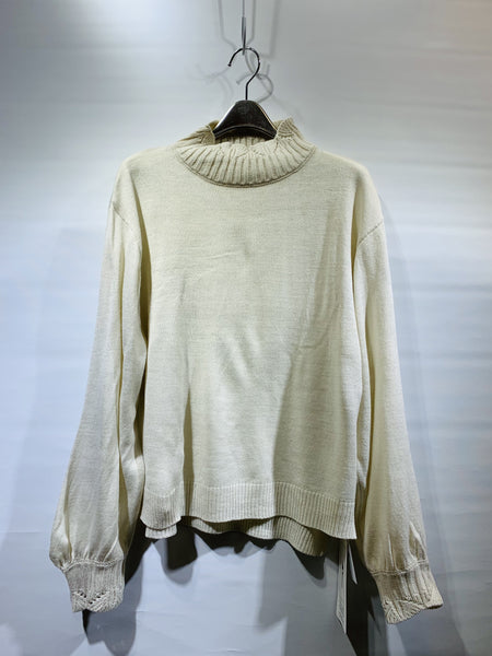 日本🇯🇵米白色/紫色企領針織衫