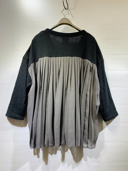 日本🇯🇵Scolar黑色喱士網面拼杏色圖案背百摺布外套