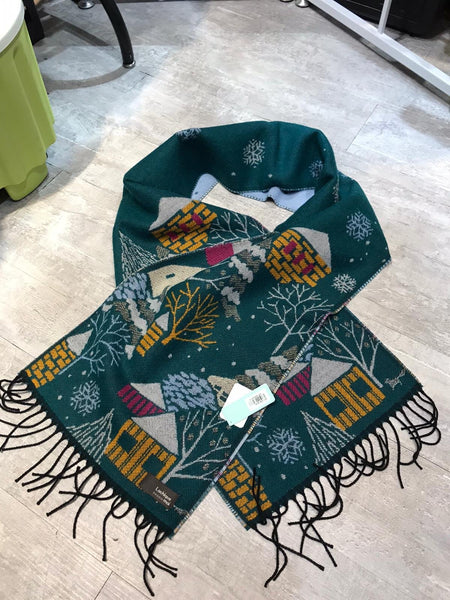 日本🇯🇵深灰色/淺灰色/綠色雪花❄️頸巾 - 深灰色