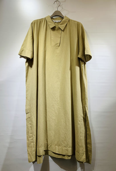 日本🇯🇵杏色有領麻料one piece