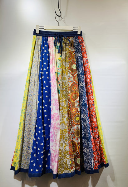 日本🇯🇵紫花/紅花直間款拼碎花布料半截裙