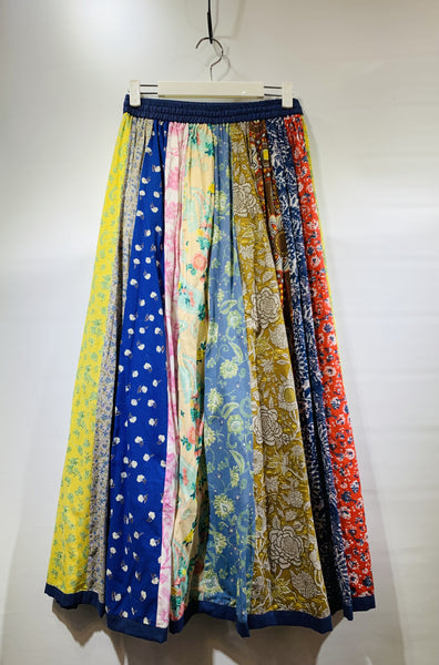 日本🇯🇵紫花/紅花直間款拼碎花布料半截裙