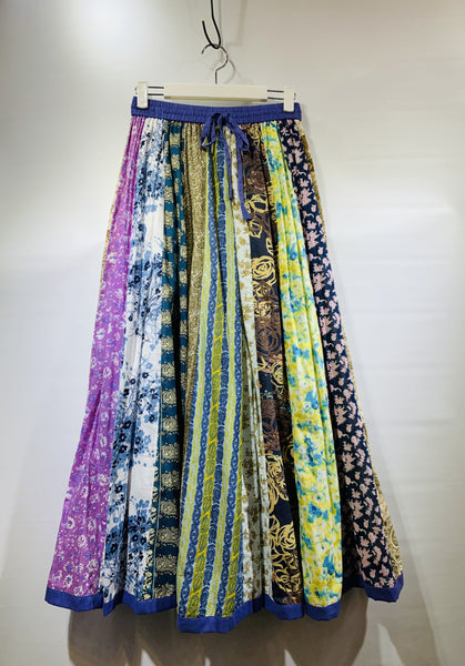 日本🇯🇵紫花/紅花直間款拼碎花布料半截裙