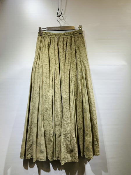 日本🇯🇵紫色/杏綠色印花圖案薄布半截裙